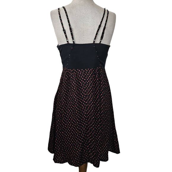 Black and Red Polka Dot Spaghetti Strap Mini Dress Size 4 - Picture 2 of 4